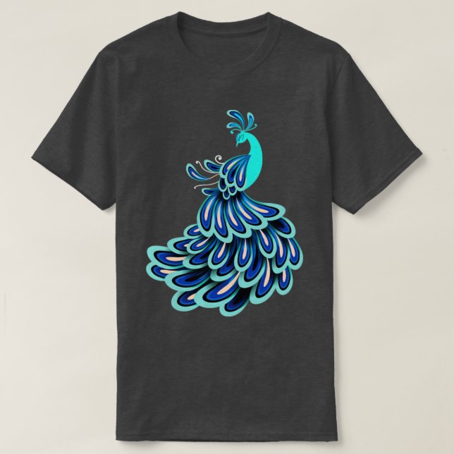 India Ornamental Bird Animal Gift Peacock T-Shirt (Design Front)