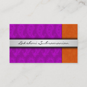 India Paisley Peacocks Business Cards