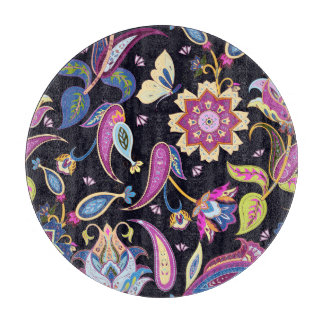 India Paisley Seamless Floral Ornament Cutting Board