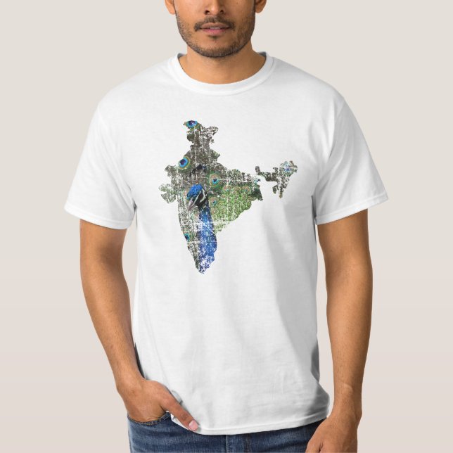 India Peacock Map Shirt (Front)
