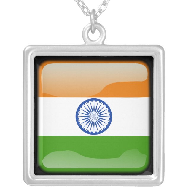 India polished silver plated necklace (Front)