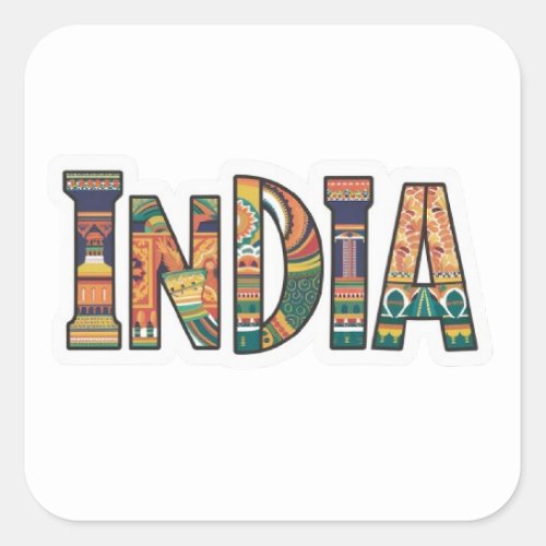  India Pride Sticker Show Your Spirit Square Sticker