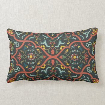 India Print Pattern Bohemian Hippie Lumbar Pillow by Sideview at Zazzle