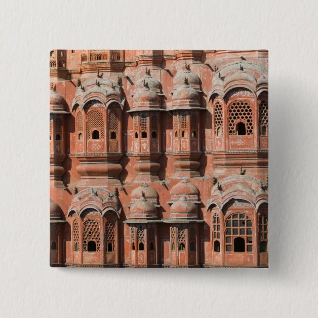 INDIA, Rajasthan, Jaipur: Hawa Mahal (Palace of Pinback Button (Front)
