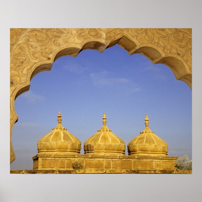 India, Rajasthan, Jaisalmer. Sandstone domes Poster (Front)