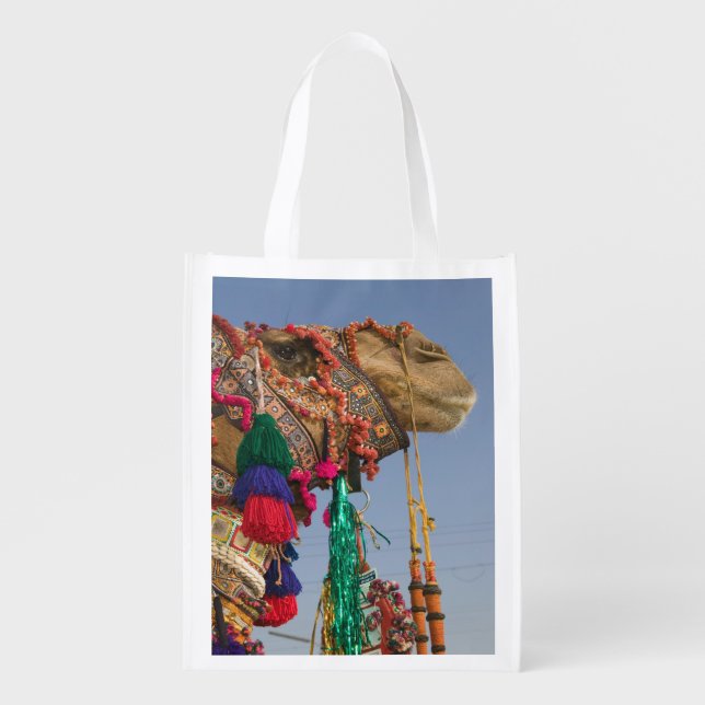INDIA, Rajasthan, Pushkar: PUSHKAR CAMEL FAIR, Grocery Bag (Front)