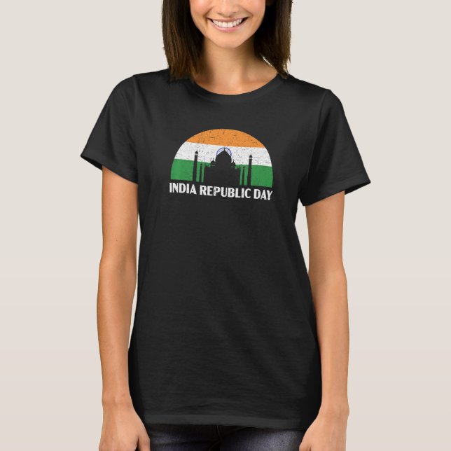 India Republic Day Hindustani Indian Flag  5 T-Shirt (Front)