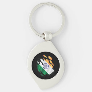 India Ripped Flag Keychain