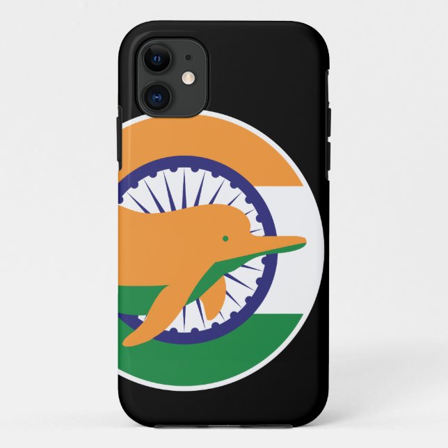 India River dolphin Indian National Animal Flag Case-Mate iPhone Case (Back)