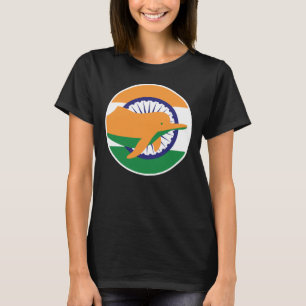 India River dolphin Indian National Animal Flag T-Shirt