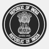 India National Emblem Classic Round Sticker