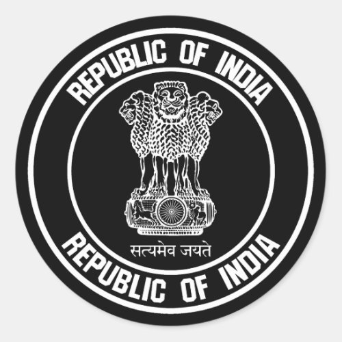 India Round Emblem Classic Round Sticker