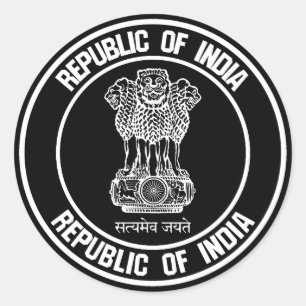 India Round Emblem Classic Round Sticker
