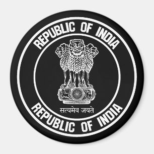 India Round Emblem Magnet