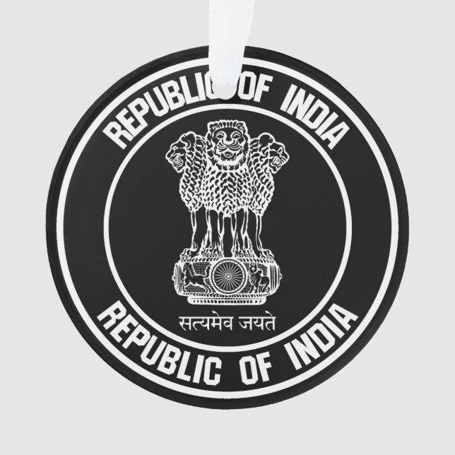 India Round Emblem Ornament (Front)