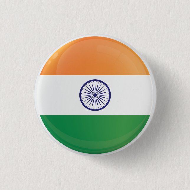 India  Round Icon Flag Button (Front)