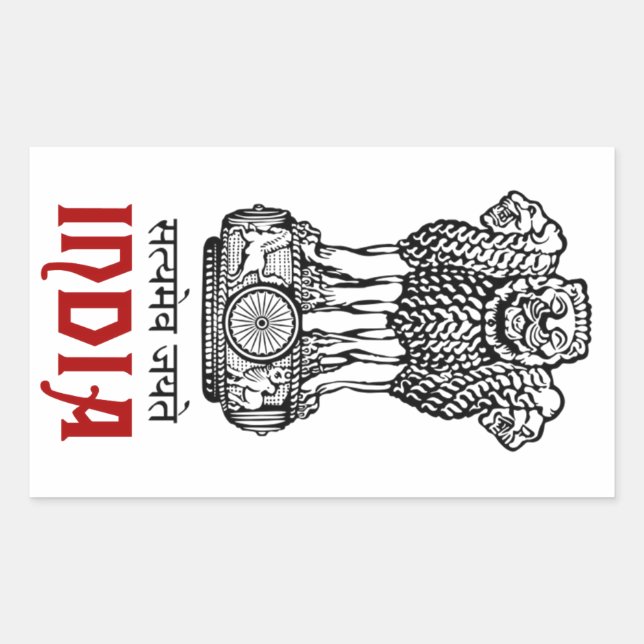INDIA - seal/emblem/blazon/coat of arms Rectangular Sticker (Front)