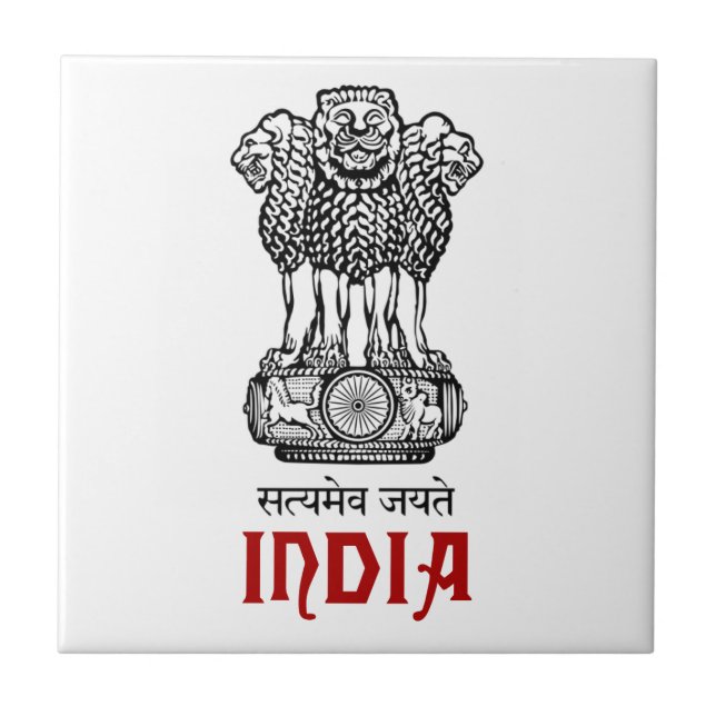 INDIA - seal/emblem/blazon/coat of arms Tile (Front)