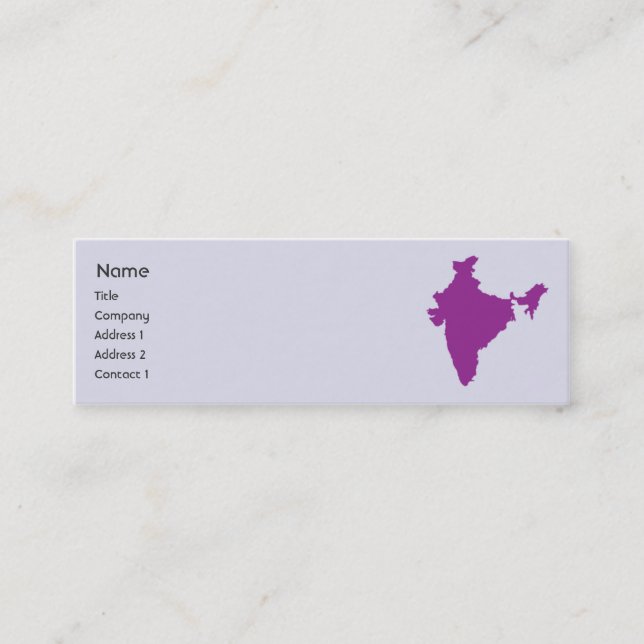 India - Skinny Mini Business Card (Front)
