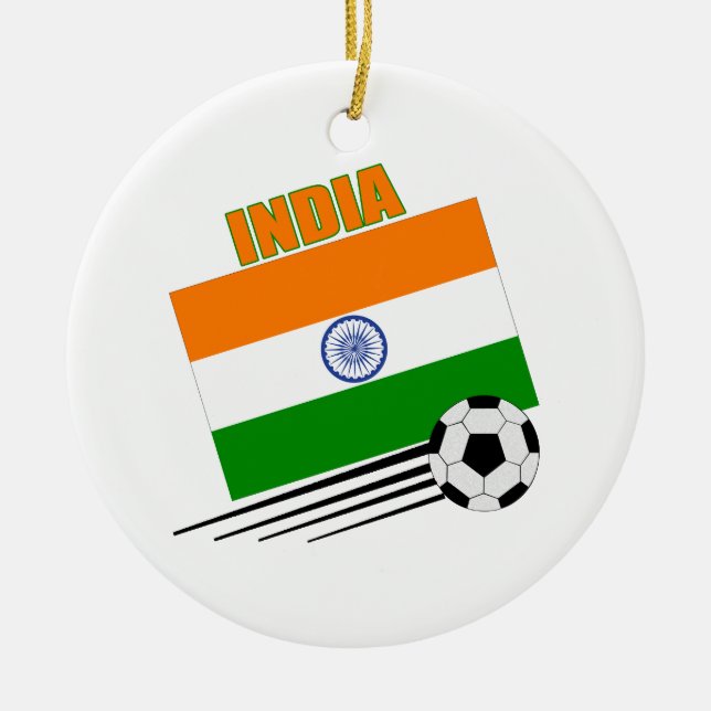 India Soccer Team Ceramic Ornament (Front)