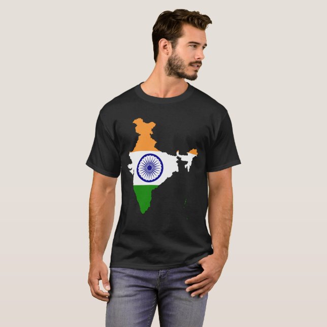 INDIA Special Customizable Black Tourist T-Shirt (Front Full)