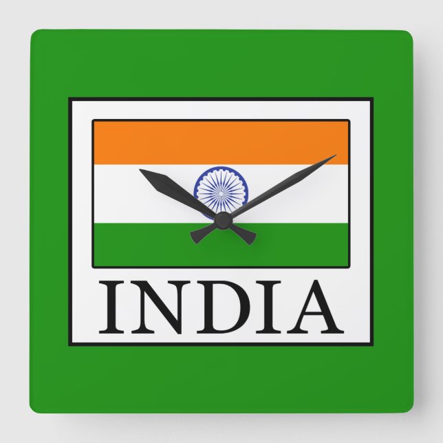 India Square Wall Clock (Front)