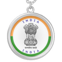 India State Emblem Patriotic Round Shape