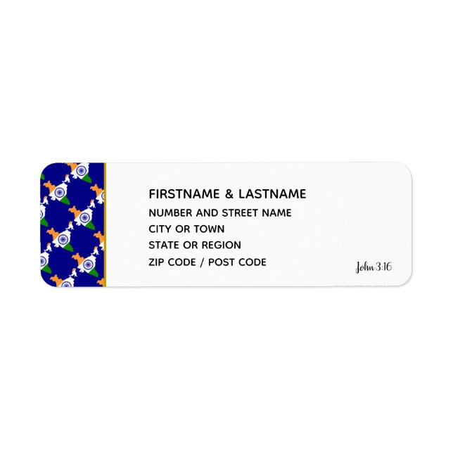 INDIA Sticker Return Address John 3:16 Label (Front)