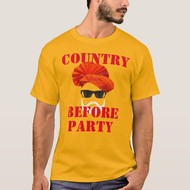india strong country before party indian PM Modi T-Shirt (Front)