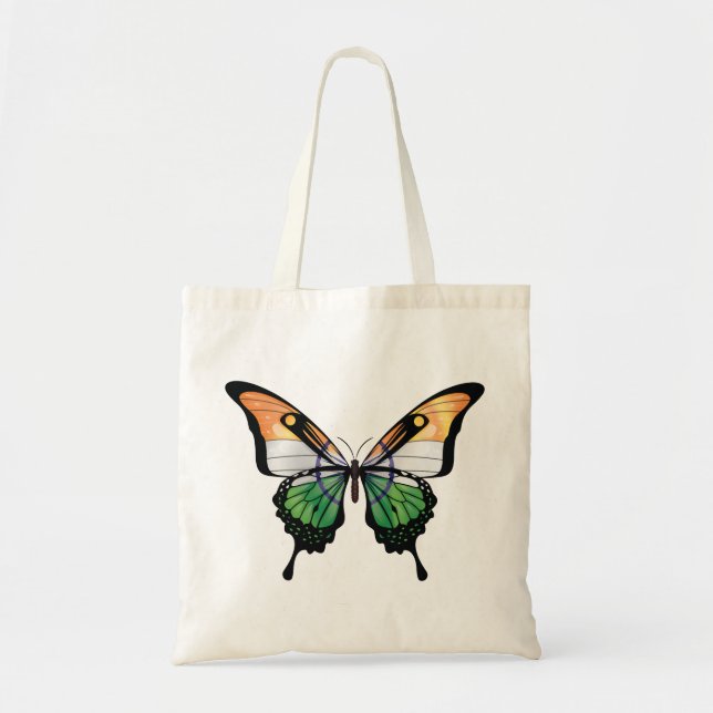 India Swallowtail Butterfly Flag Sticker Tote Bag (Front)