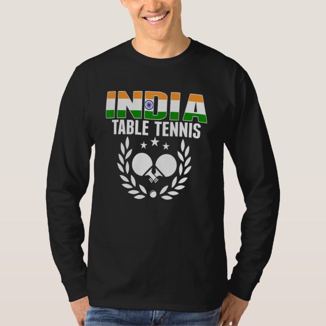 India Table Tennis   Indian Ping Pong Supporter Sp T-Shirt (Front)