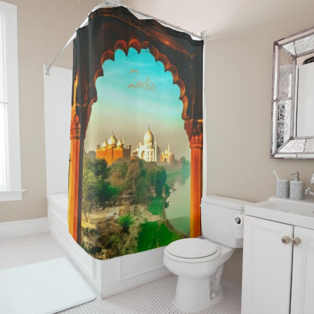 India Taj Mahal Shower Curtain (In Situ)