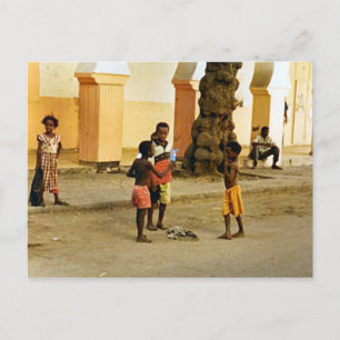 India, temple courtyard postcard