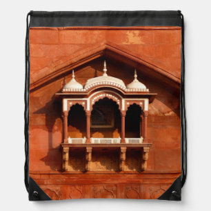 India Temple Wall Drawstring Bag