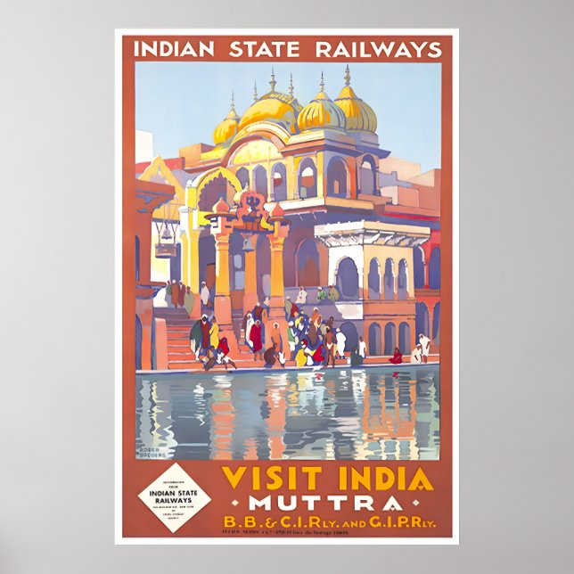 India Travel Art Poster Muttra Print Roger Broders (Front)