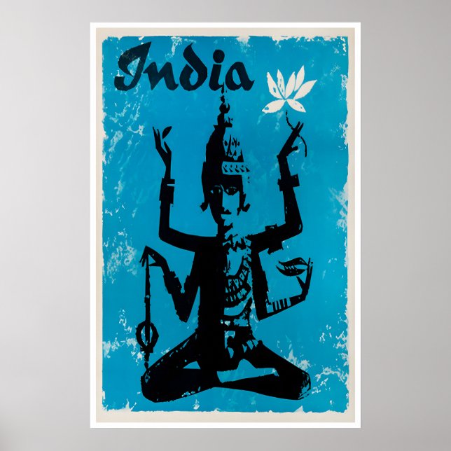 India Travel Poster Hindu Art Indian Print (Front)