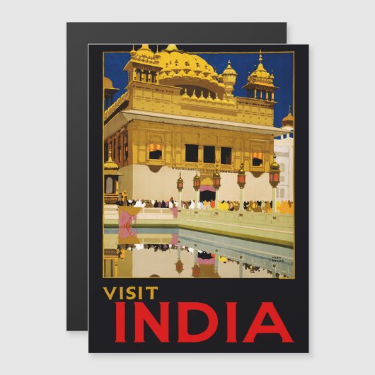 India travel poster indian vintage art (Front/Back)