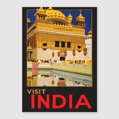 India travel poster indian vintage art
