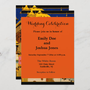 India travel poster indian vintage art invitation