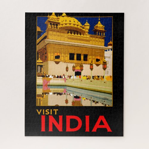 India travel poster indian vintage art jigsaw puzzle