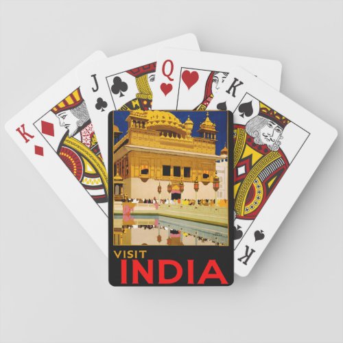India travel poster indian vintage art poker cards