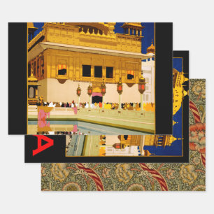 India travel poster indian vintage art wrapping paper sheets