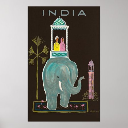 India Travel Poster Vintage