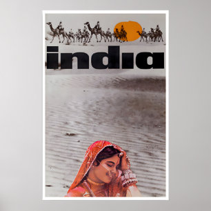 India Travel Poster Vintage Indian Art Print