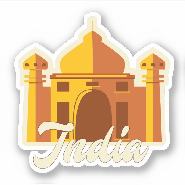 India Travel Vinyl Sticker (Front)