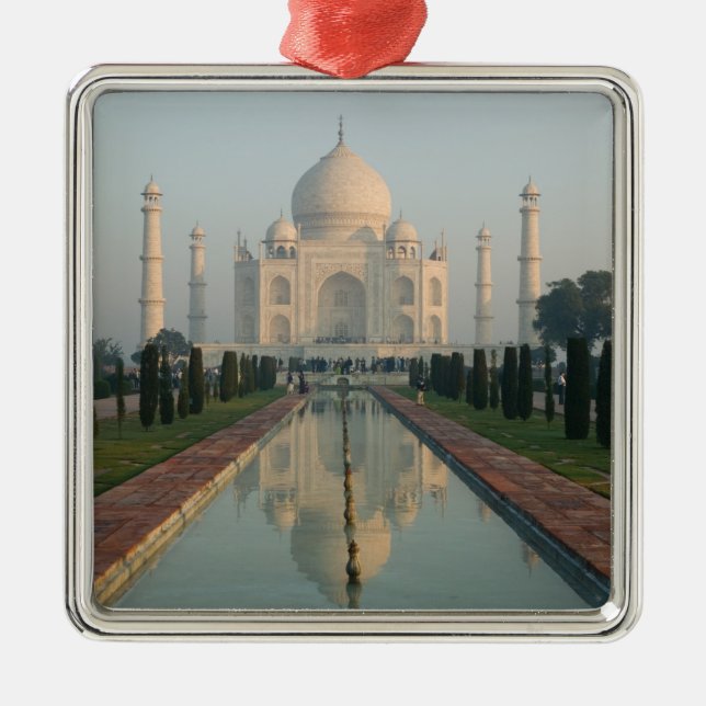 INDIA, Uttar Pradesh, Agra: Taj Mahal, Morning Metal Ornament (Front)
