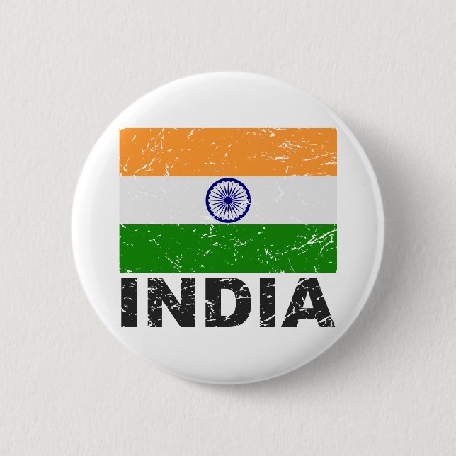India Vintage Flag Button (Front)