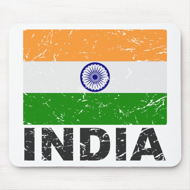 India Vintage Flag Mouse Pad (Front)
