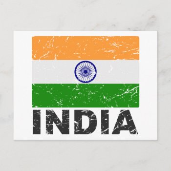 India Vintage Flag Postcard by allworldtees at Zazzle