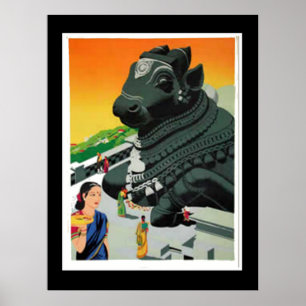 India vintage poster Visit India